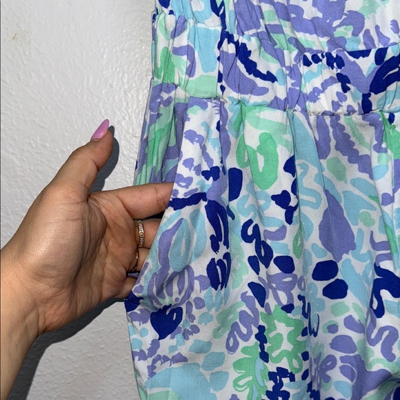Lilly Pulitzer Blue and Green Floral Jumpsuit - Picture 4 of 6